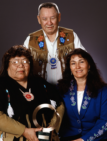 Sarah James, Jonathon Solomon, and Norma Kassi receive the 2002 Goldman Environmental Prize.